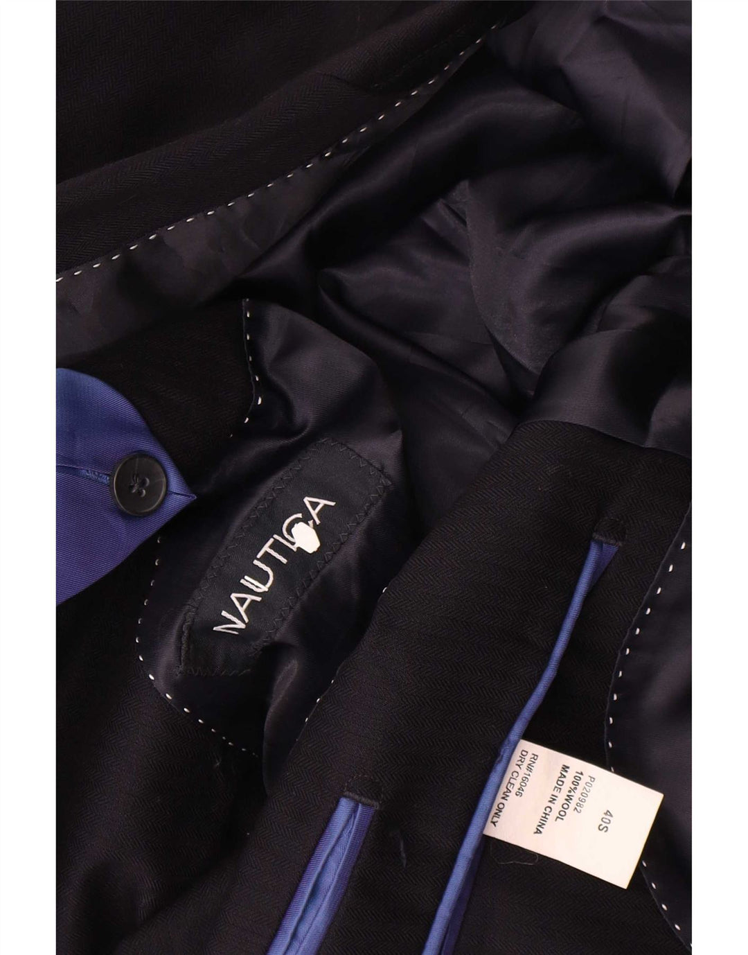 Nautica Chaqueta tipo blazer de 2 botones para hombre UK 40 Large Lana azul marino