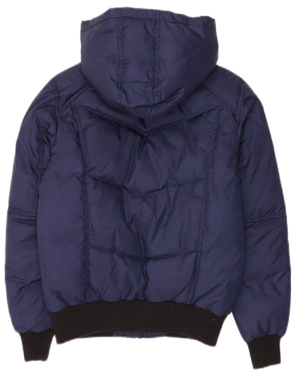 Refrigiwear Girls Hooded Padded Jacket 11-12 Years Navy Blue Colourblock