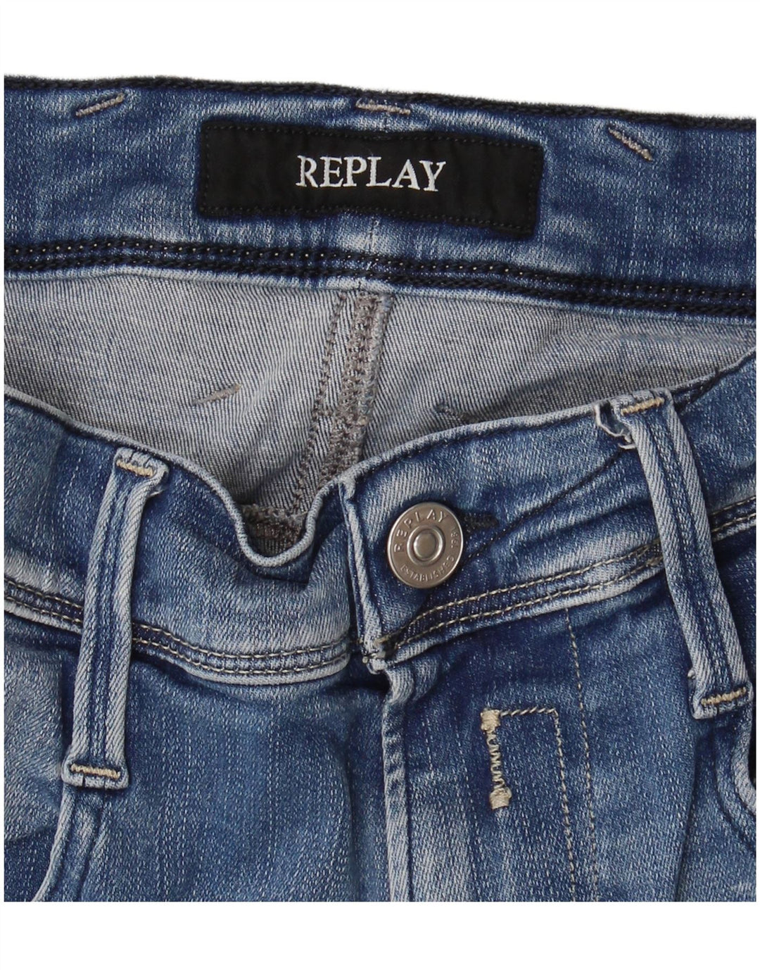 REPLAY Womens Anbass Denim Shorts W28 Medium Blue