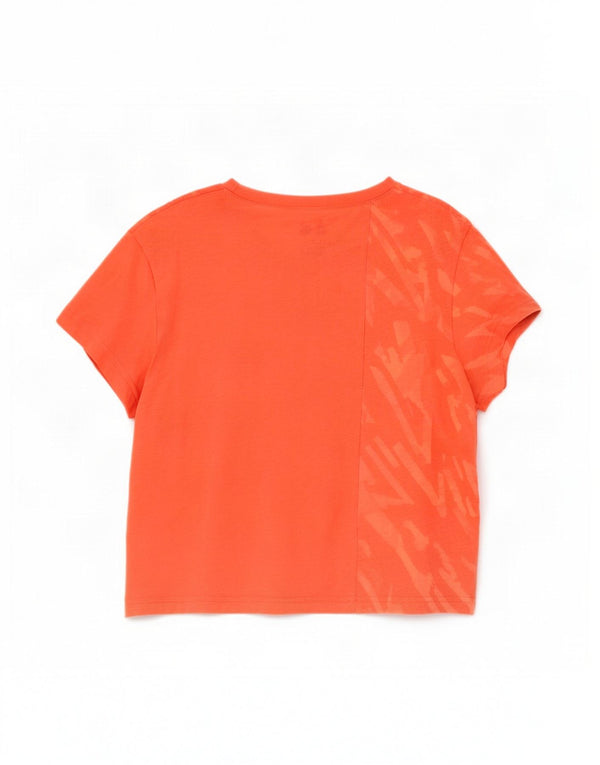 T-shirt grafica corta Adidas da donna Cross Fit UK 8/10 piccola arancione