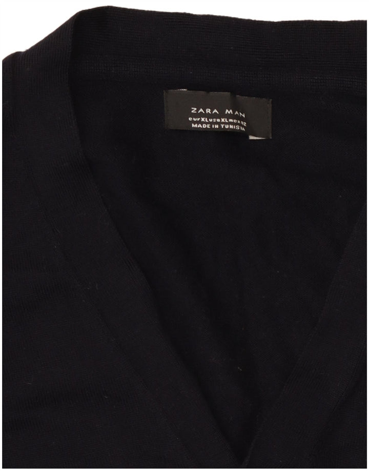Zara Herren Strickjacke XL Marineblau