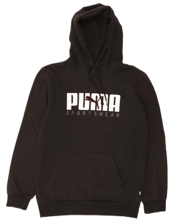 Puma Mens Graphic Hoodie Jumper XS Black Cotton