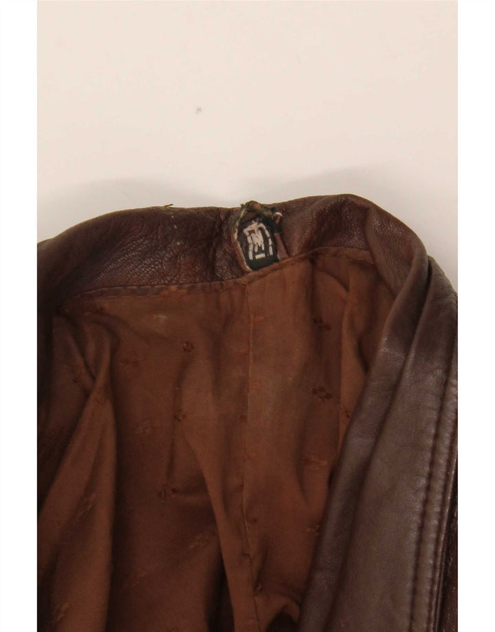 Vintage Womens Leather Jacket UK 14 Medium Brown