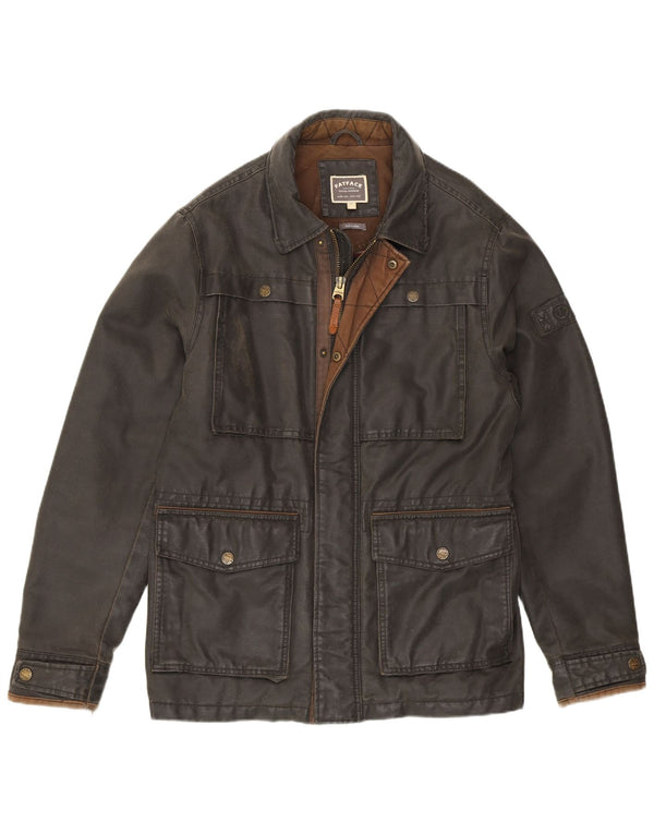 Chaqueta de algodón encerado para hombre Fat Face UK 36 Small Gris Poliéster