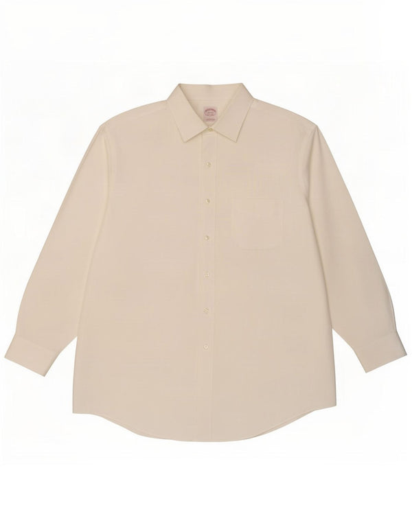 Brooks Brothers Mens Shirt Size 16 1/2 Large White Cotton