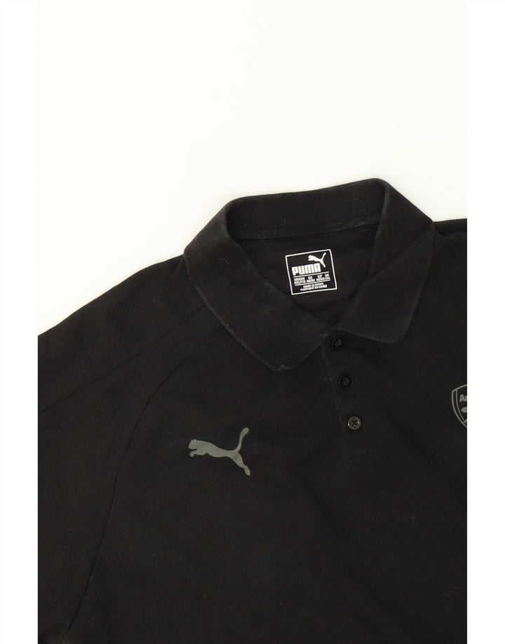 PUMA Mens Polo Shirt 2XL Black Cotton Vintage Puma and Second-Hand Puma from Messina Hembry 