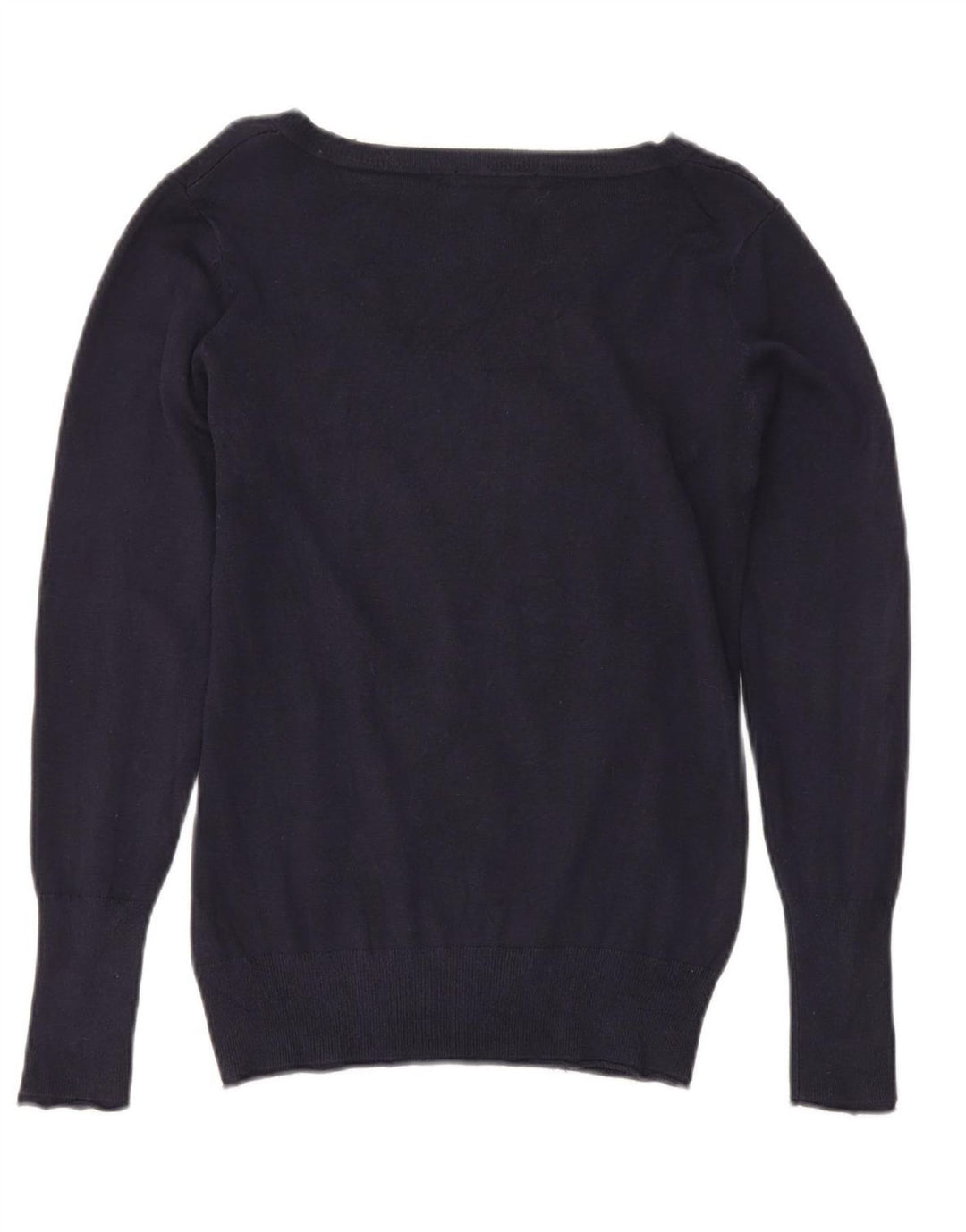 Guess Womens V-Neck Jumper Sweater UK 12 Medium Navy Blue