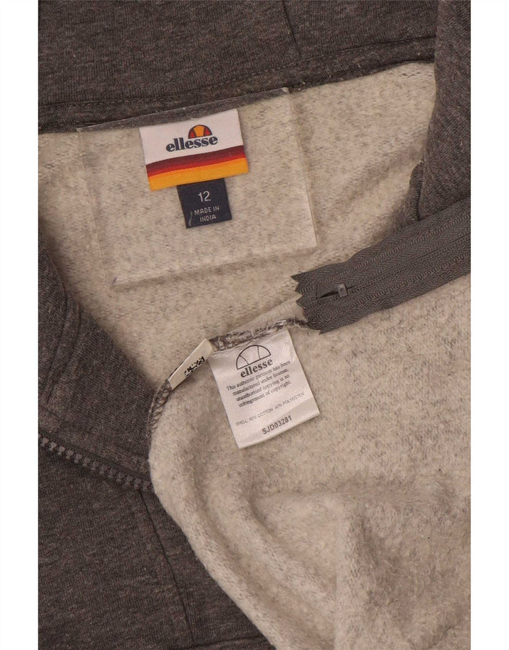 Ellesse Womens Oversized Graphic Hoodie Jumper UK 12 Medium Grey Flecked