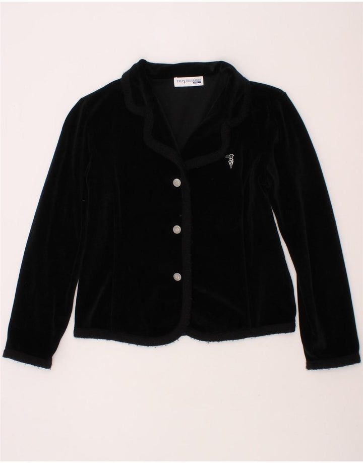 TRUSSARDI JUNIOR Girls 3 Button Blazer Jacket 5-6 Years Black Cotton Vintage Trussardi Junior and Second-Hand Trussardi Junior from Messina Hembry 