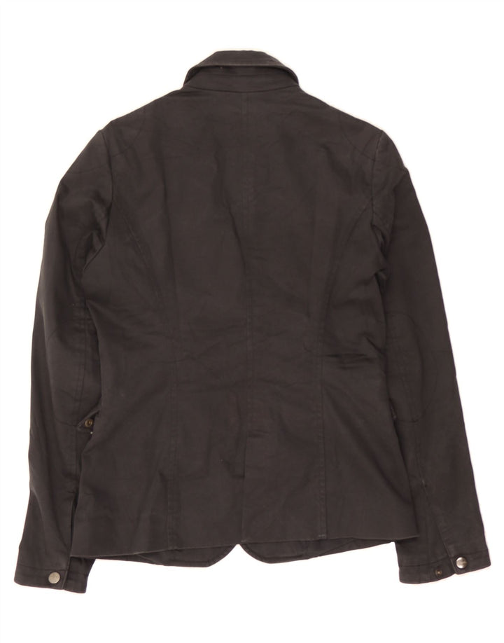 BREMA Womens Blazer Jacket IT 42 Medium Black Cotton Vintage Brema and Second-Hand Brema from Messina Hembry 