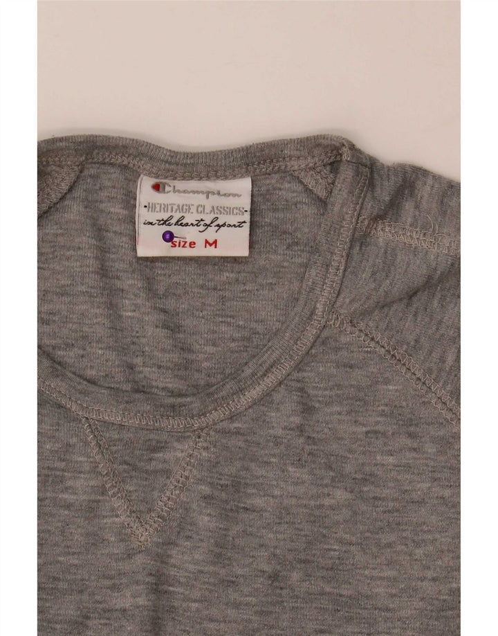 Champion Womens Heritage Classics Top Long Sleeve UK 12 Medium Grey Flecked