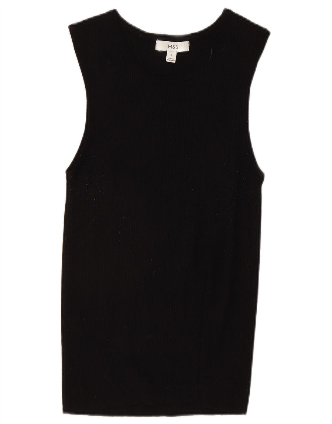 Marks & Spencer Womens Vest Top UK 16 Large Black Viscose