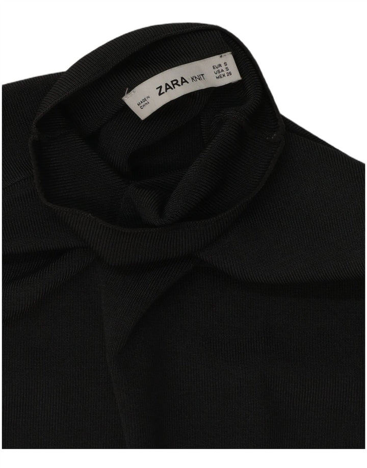 Zara Dame Ærmeløs Knit Crop Top UK 10 Small Grey