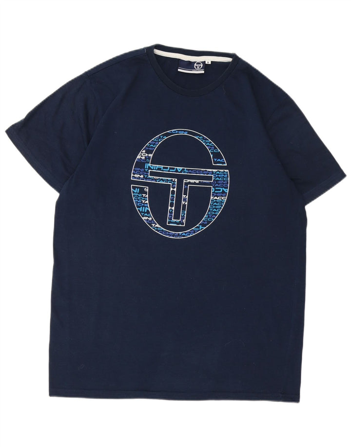 SERGIO TACCHINI Herren-T-Shirt mit Grafik, Größe S, Marineblau, Polyester