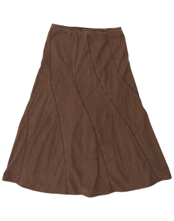Marks & Spencer Γυναικεία τζιν φούστα UK 10 Small W28 καφέ βαμβακερή