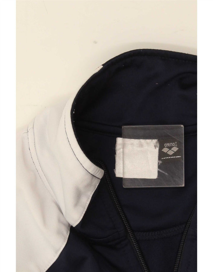 Arena Herren-Trainingsanzug-Oberjacke, mittleres Marineblau, Farbblock