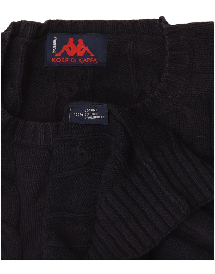 Kappa Mens Crew Neck Jumper Sweater Medium Navy Blue Cotton