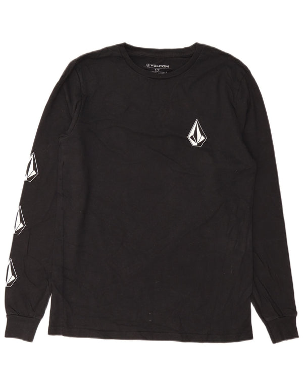 Volcom Mens Graphic Top Long Sleeve Small Black Cotton