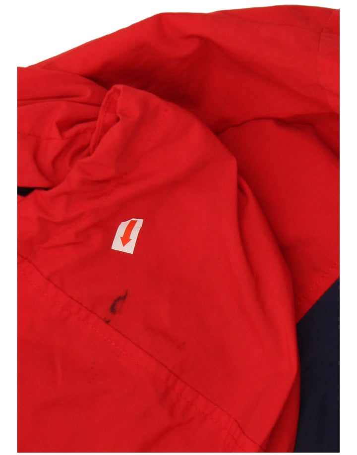 FILA Mens Hooded Rain Jacket UK 40 Large Blue Colourblock Polyamide
