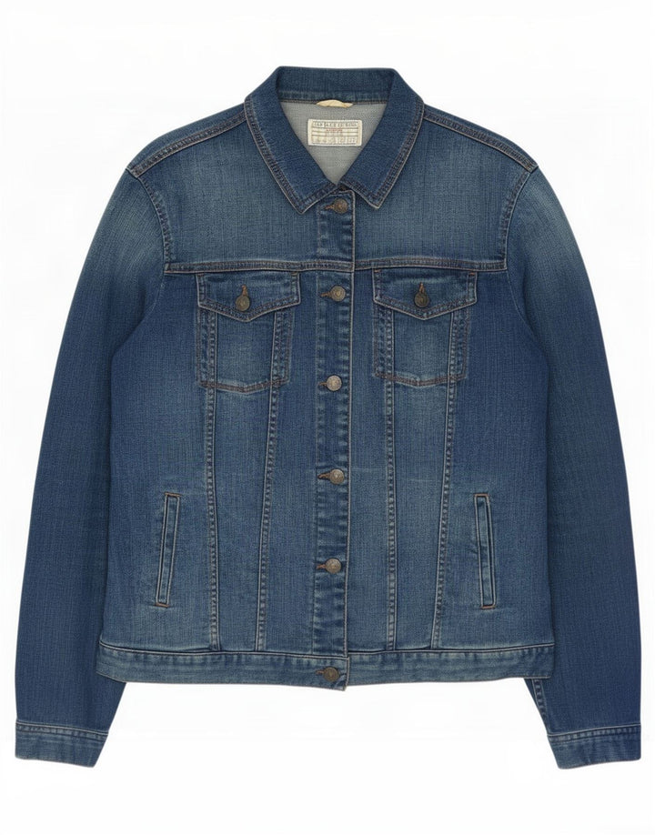 Giacca di jeans da donna Fat Face UK 14 grande cotone blu