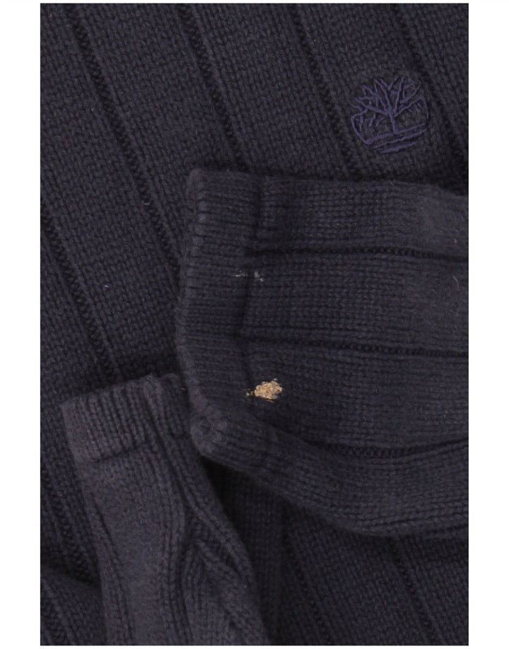 Timberland Mens Crew Neck Jumper Sweater Medium Navy Blue Cotton