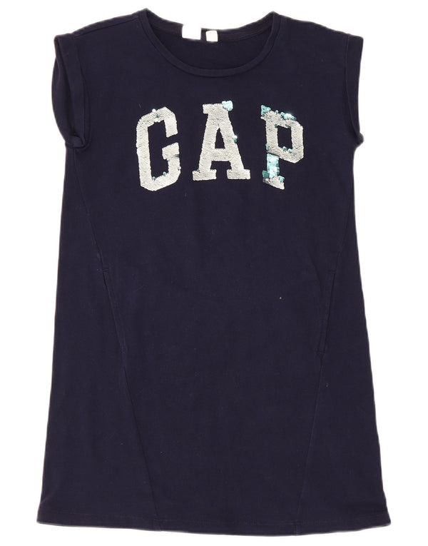 Gap Girls Graphic T-Shirt Φόρεμα 7-8 ετών Medium Navy Blue Βαμβακερό
