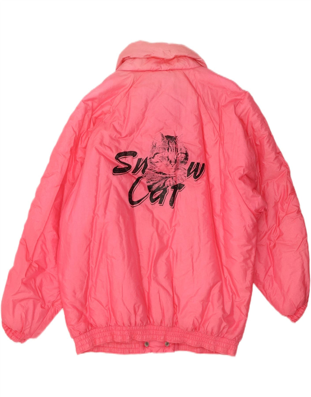 VINTAGE Womens Graphic Padded Jacket UK 20 2XL Pink Vintage Vintage and Second-Hand Vintage from Messina Hembry 