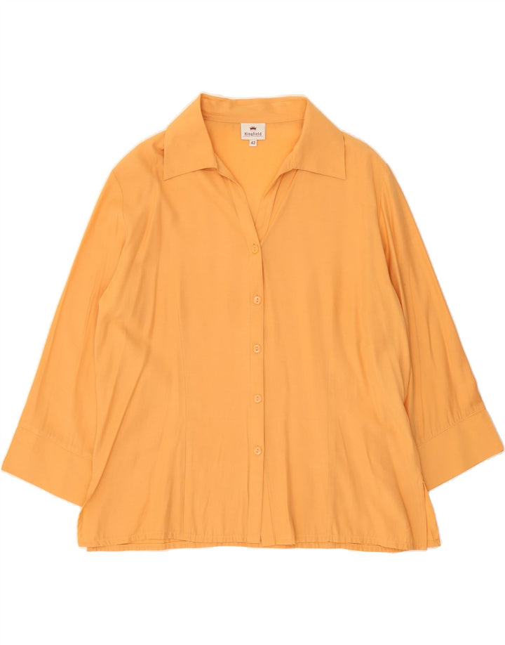 KINGFIELD Womens 3/4 Sleeve Shirt Blouse IT 42 Medium Yellow Viscose Vintage Kingfield and Second-Hand Kingfield from Messina Hembry 