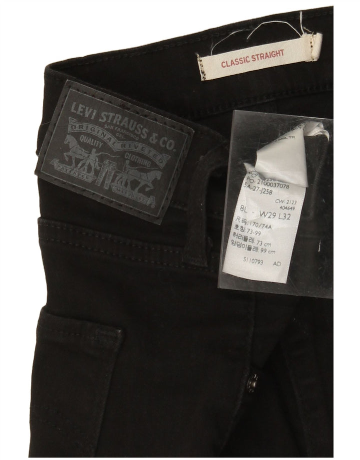 Γυναικείο τζιν LEVI'S Classic Straight W29 L32 Μαύρο βαμβακερό