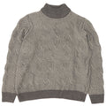 Vintage Mens Turtle Neck Jumper Sweater UK 40/42 Medium Grey Geometric