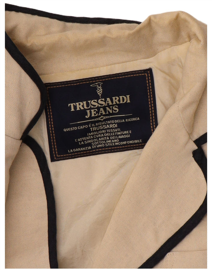 TRUSSARDI Womens 3 Button Blazer Jacket IT 44 Medium Beige