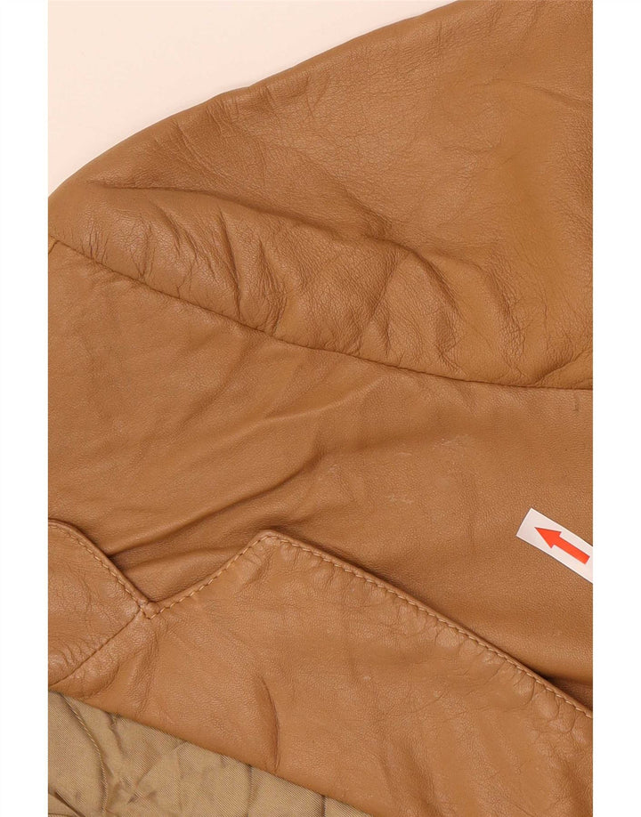 Jaqueta blazer masculina vintage de couro com 2 botões IT 48 bege médio