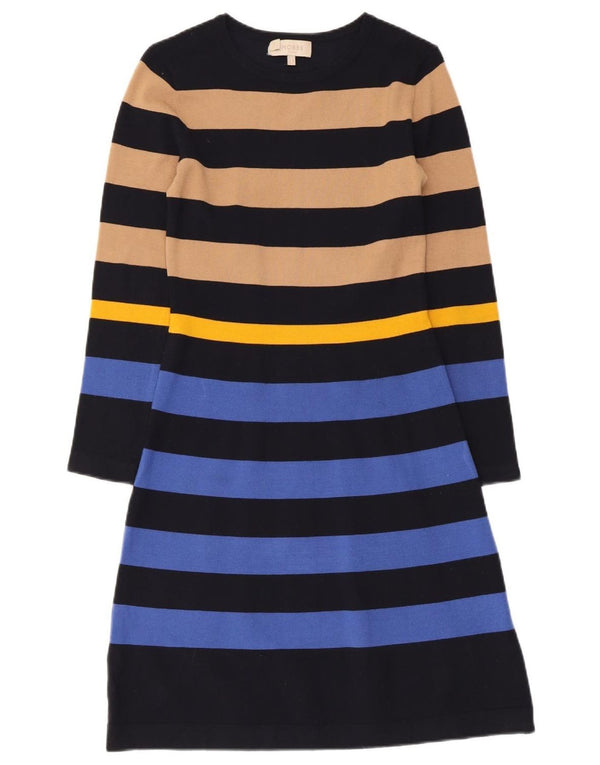 Abito a trapezio a maniche lunghe da donna Hobbs UK 8 piccolo a righe multicolore