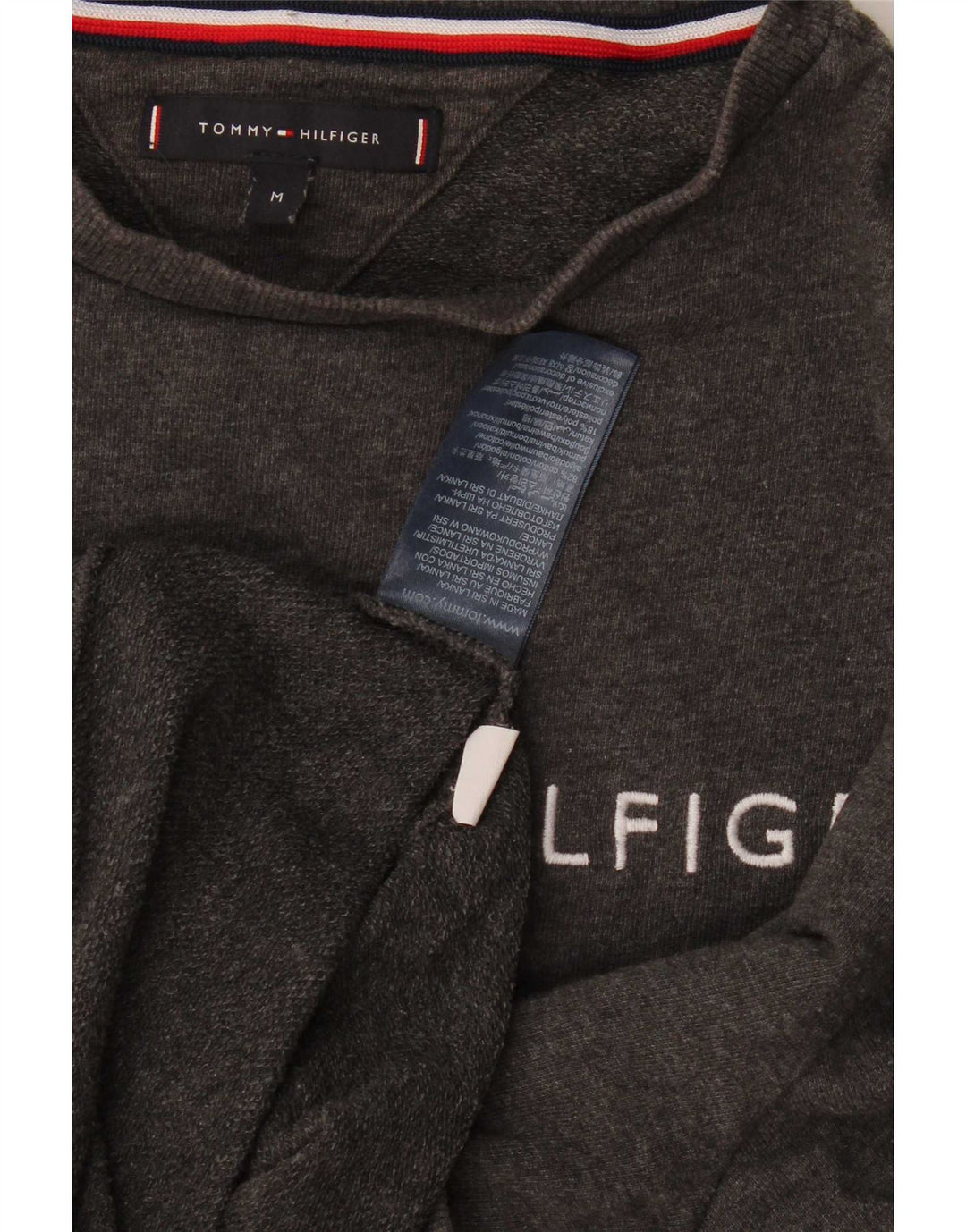 Tommy Hilfiger Herre Grafisk Sweatshirt Jumper Medium Grå Bomuld