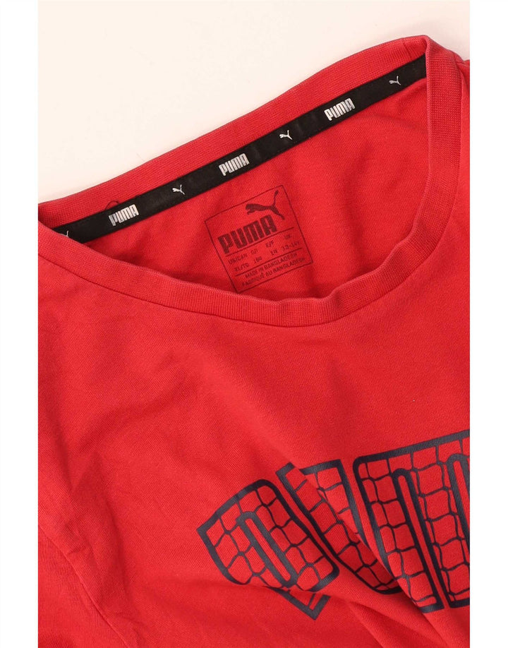 Puma Boys Graphic T-Shirt Top 13-14 Years Red
