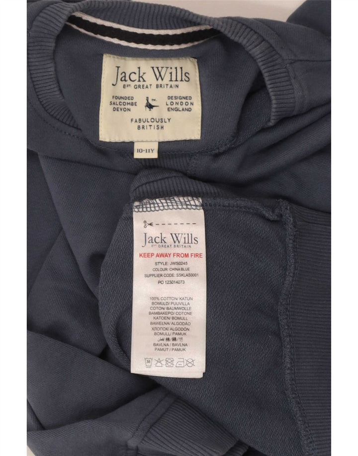 Jack Wills Boys Grafisk Regular Fit Sweatshirt Jumper 10-11 år Blå