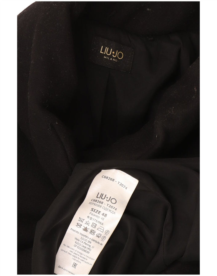 Liu Jo Womens Overcoat IT 48 XL Black Wool