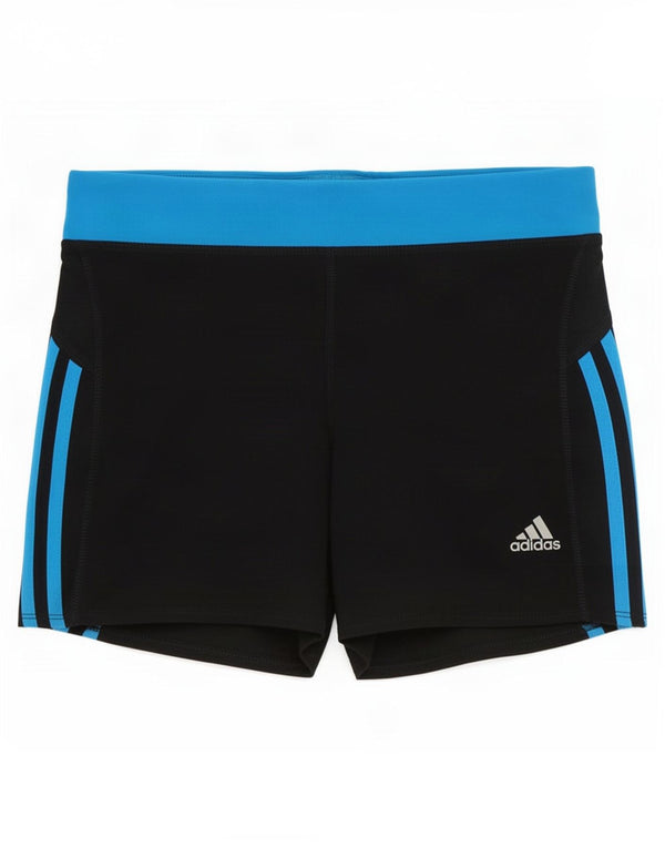 Adidas Womens Climalite Sport Shorts UK 10 Small Black Colourblock