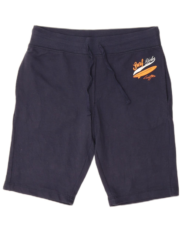 Lotto Mens Graphic Sport Shorts Large Navy Blue Cotton