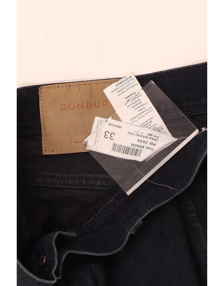 Dondup Mens Straight Jeans W33 L34 Navy Blue Cotton