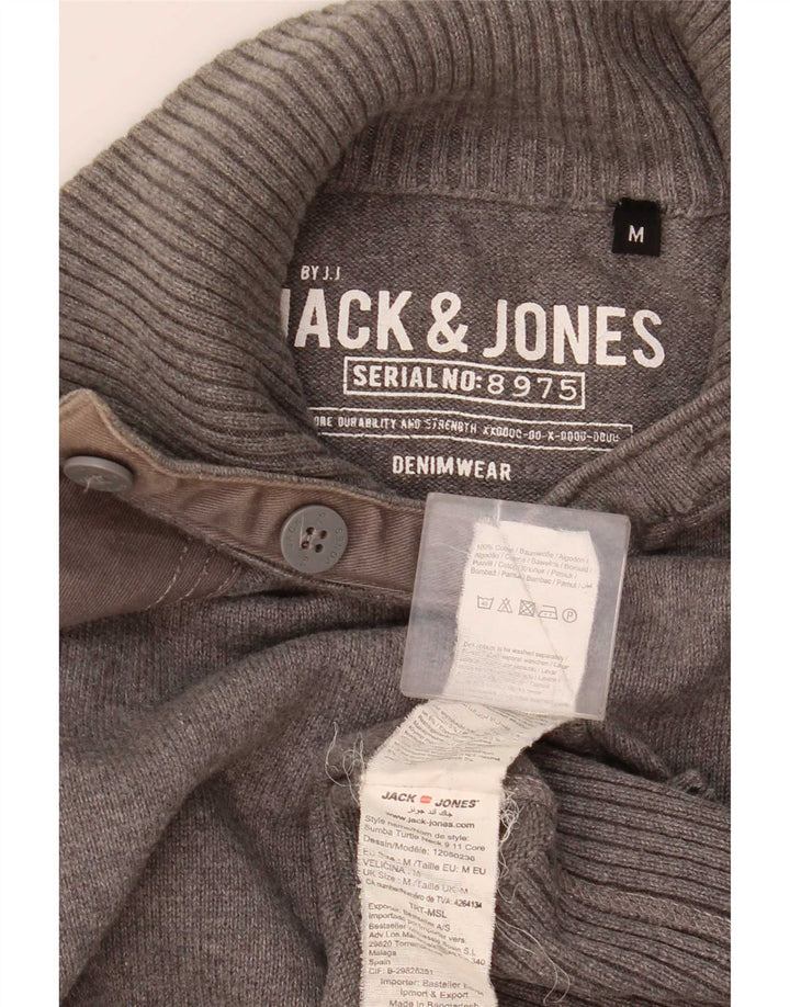 Maglione da uomo Jack & Jones con bottoni sul collo Grigio medio