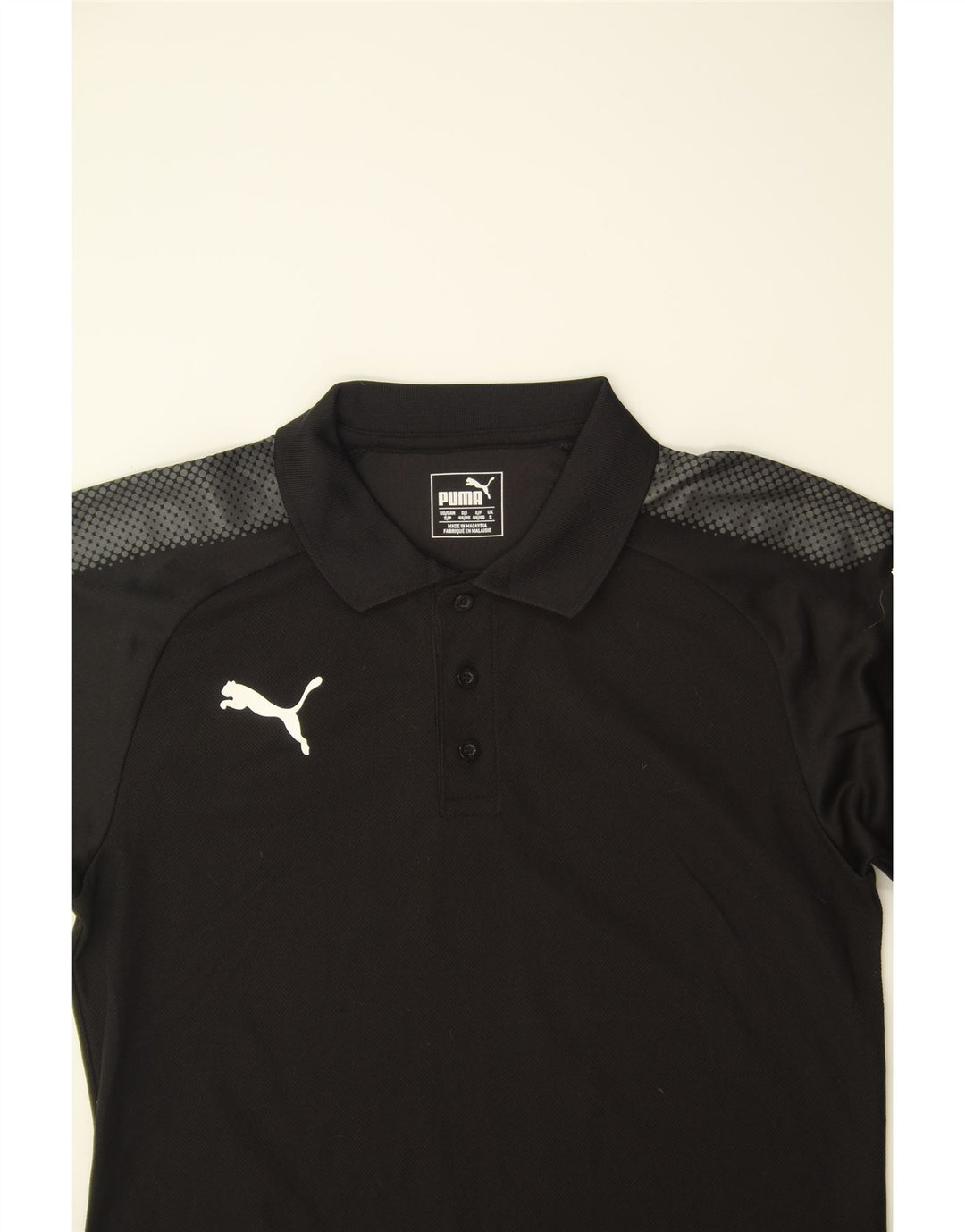 PUMA Mens Polo Shirt Small Black Polyester Vintage Puma and Second-Hand Puma from Messina Hembry 