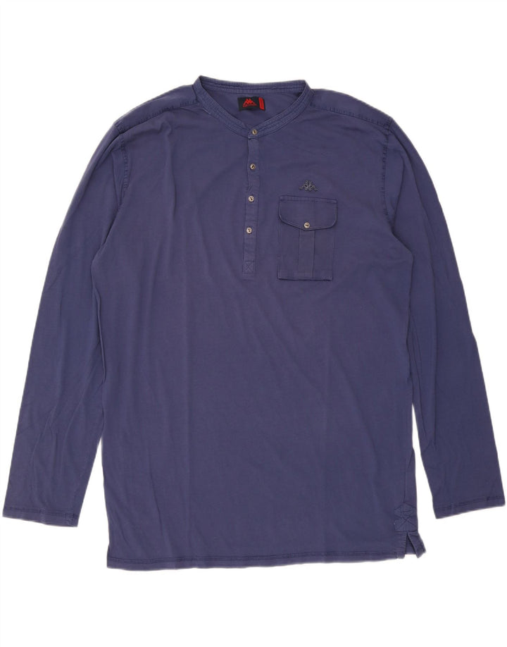 Kappa Mens Top Long Sleeve 2XL Blue Cotton