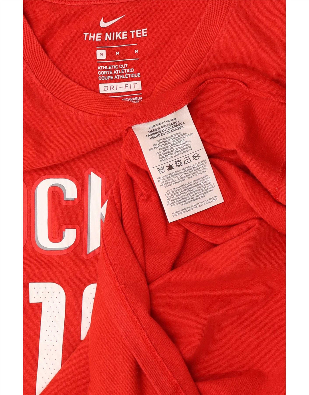 Nike Homme Houston Rockets Graphic T-Shirt Haut Rouge Moyen Coton