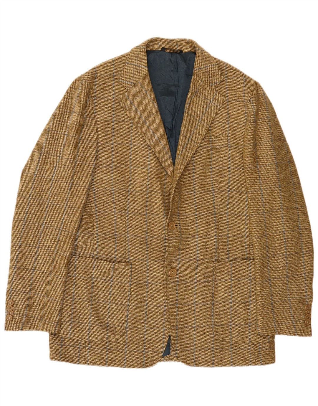 Jachetă vintage pentru bărbați cu 3 nasturi IT 52 XL bej lână check
