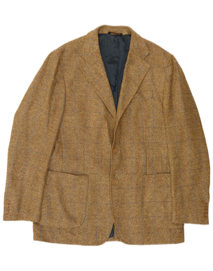 Jachetă vintage pentru bărbați cu 3 nasturi IT 52 XL bej lână check