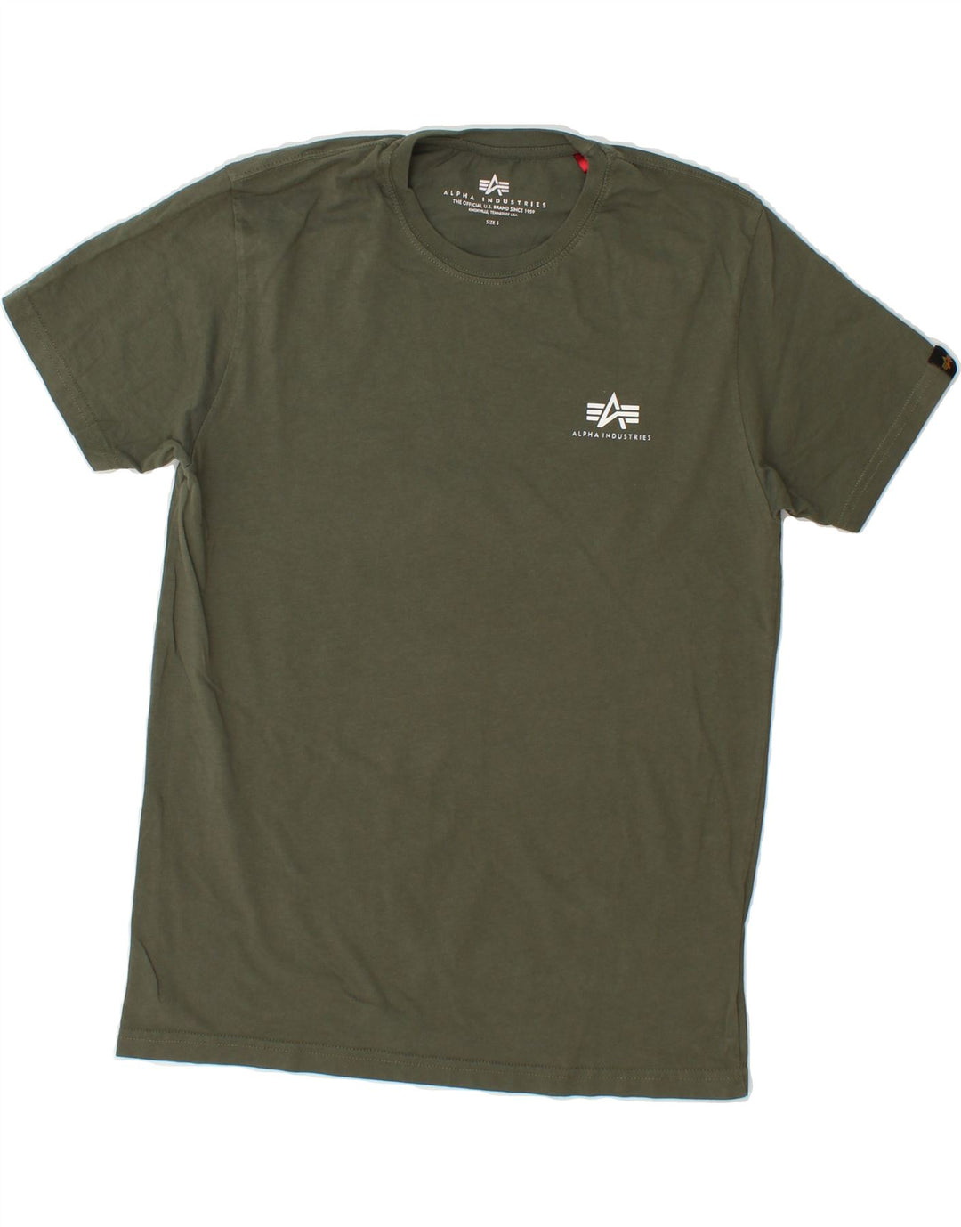ALPHA INDUSTRIES Mens T-Shirt Top Small Green Cotton Vintage Alpha Industries and Second-Hand Alpha Industries from Messina Hembry 