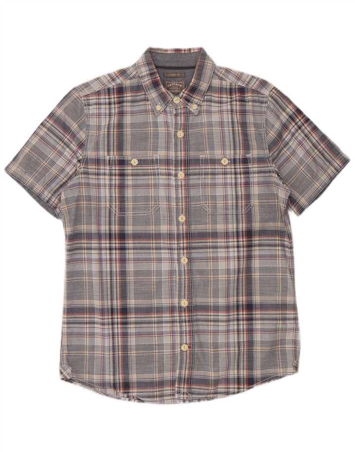 Camicia da uomo a maniche corte dal taglio classico Fat Face a quadri grigi piccoli