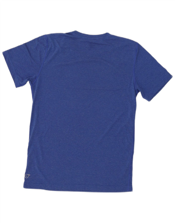PUMA Mens T-Shirt Top Medium Blue Pinstripe Polyester