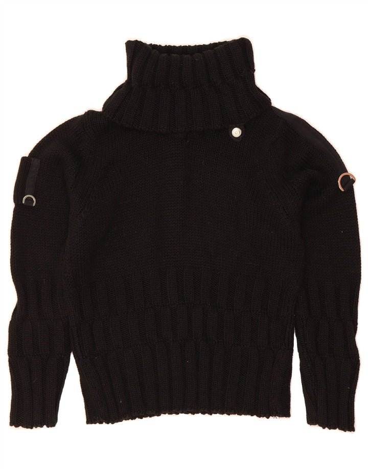 BIBA Womens Roll Neck Jumper Sweater UK 12 Medium Black Cotton Vintage Biba and Second-Hand Biba from Messina Hembry 
